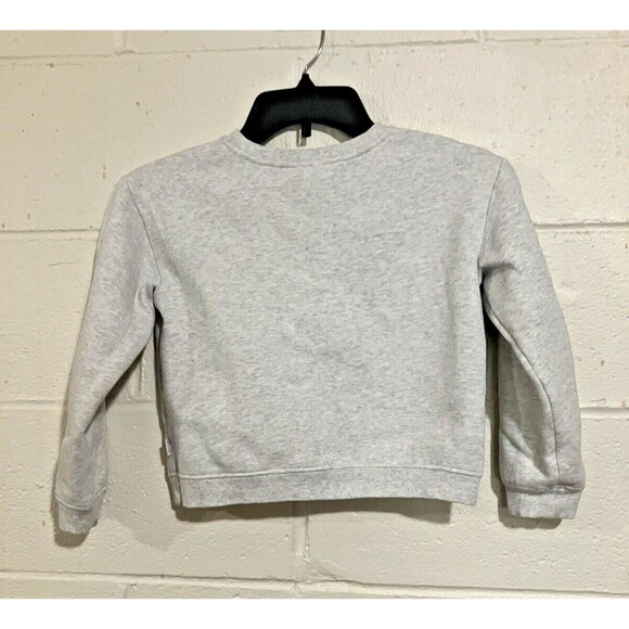 Ficcus Girls Grey Long Sleeve Sweatshirt w/ Bright Pink Stars | Size 10 - Picture 2 of 10